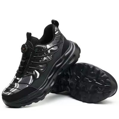Купить Black BOA Rotating Button Work Shoes Flying Knit TPU Safety Shoes Kevlar Anti-stab EVA Sole Work Shoes online manufacture