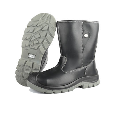 Купить OEM Black High Top Microfiber Leather Work Shoes Steel Plate Safety Boots Security Work Boots PU Sole Steel Toe Safety Shoes online manufacture