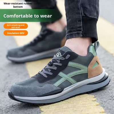 Защитные ботинки с резиновой подошвой, замшей, микрофиброй, стандартным стальным носком и кевларовой стелькой